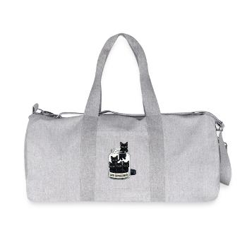 Anti Depressants Cat Humor Design - Recycled Canvas Sports Bag by Stanley/Stella - heather grey - Front