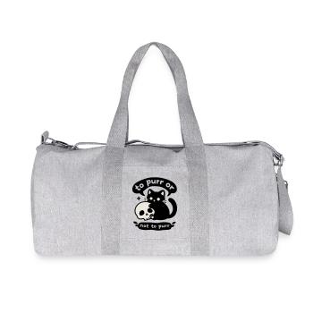 To Purr or Not to Purr | Cat with skull - Recycled Canvas Sports Bag by Stanley/Stella - heather grey - Front