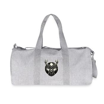 Forest Spirit – Stag in Woodcut Style - Recycled Canvas Sports Bag by Stanley/Stella - heather grey - Front