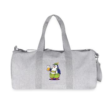 Penguin in Lederhosen Beer Party Beer Garden Apres - Recycled Canvas Sports Bag by Stanley/Stella - heather grey - Front