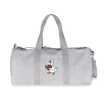 Ramen duck in cartoon style - Recycled Canvas Sports Bag by Stanley/Stella - heather grey - Front