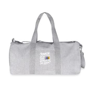 Trinken wir noch einen oder Gefalle ich dir schon - Recycelte Canvas-Sporttasche von Stanley/Stella - Grau meliert - Vorne