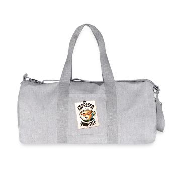 Espresso Yourself Coffee Design - Recycled Canvas Sports Bag by Stanley/Stella - heather grey - Front