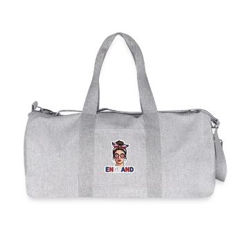 Fille anglaise avec des lunettes de soleil Union Jack - Sac de sport en toile recyclée Stanley/Stella - gris chiné - Devant