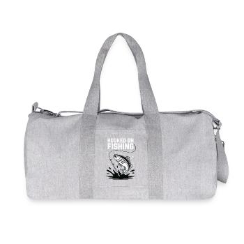 Hooked On Fishing - Angler Spruch - Recycelte Canvas-Sporttasche von Stanley/Stella - Grau meliert - Vorne