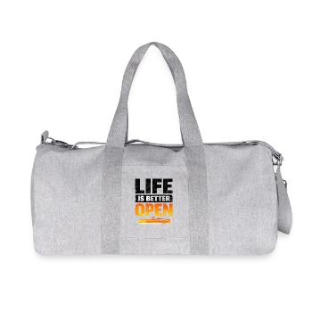Life is Better Open Convertible Style - Recycled Canvas Sports Bag by Stanley/Stella - heather grey - Front