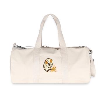 SOUDAGE AVEC GRÂCE Motif du casque de soudure - Sac de sport en toile recyclée Stanley/Stella - blanc naturel - Devant