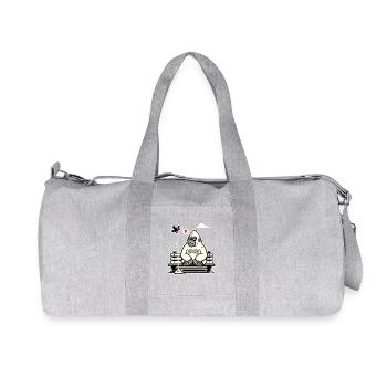 Gorilla on Bench with Curious Bird - Recycled Canvas Sports Bag by Stanley/Stella - heather grey - Front