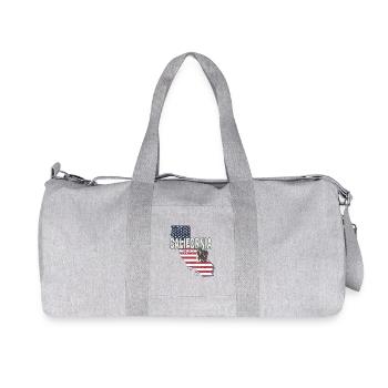 Souvenir de carte des États-Unis de Californie - Sac de sport en toile recyclée Stanley/Stella - gris chiné - Devant