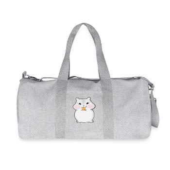 Cute Chubby Hamster Cartoon Animal Design - Recycelte Canvas-Sporttasche von Stanley/Stella - Grau meliert - Vorne
