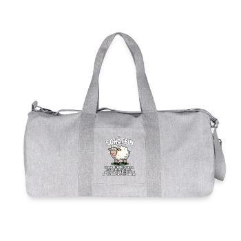 Sheep - Alpha Sheep with Sunglasses - Recycled Canvas Sports Bag by Stanley/Stella - heather grey - Front
