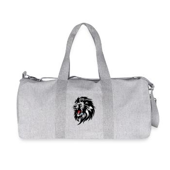 Rowing Lion Silhouette with Red Tongue - Recycled Canvas Sports Bag by Stanley/Stella - heather grey - Front