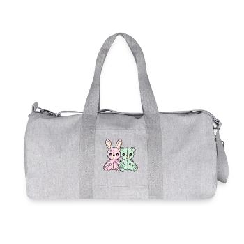 Gothic Bunny Weirdcore Dark Horror Animal Doll - Recycled Canvas Sports Bag by Stanley/Stella - heather grey - Front