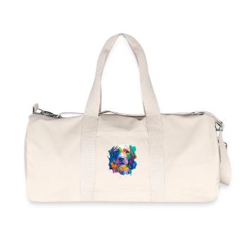 Vizsla Dog Pop Art Portrait Colourful Pet Art - Recycled Canvas Sports Bag by Stanley/Stella - natural - Front