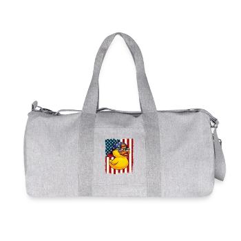 Canard en caoutchouc Drapeau américain Patriotique Amateur du canard - Sac de sport en toile recyclée Stanley/Stella - gris chiné - Devant