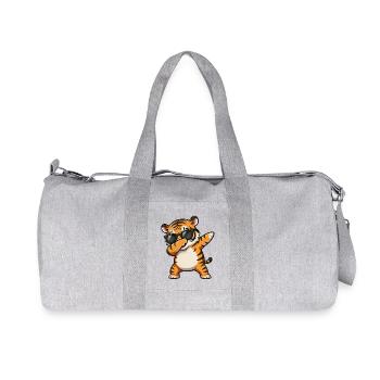Dabbing Tiger - Recycled Canvas Sports Bag by Stanley/Stella - heather grey - Front