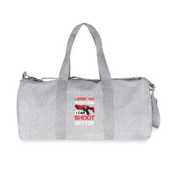 Laser Tag I Can Shoot Funny Retro Blaster Art - Recycelte Canvas-Sporttasche von Stanley/Stella - Grau meliert - Vorne