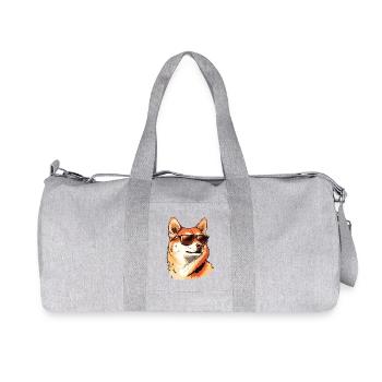 Shiba Inu Sonnenbrille: Chilliger Hund - Recycelte Canvas-Sporttasche von Stanley/Stella - Grau meliert - Vorne