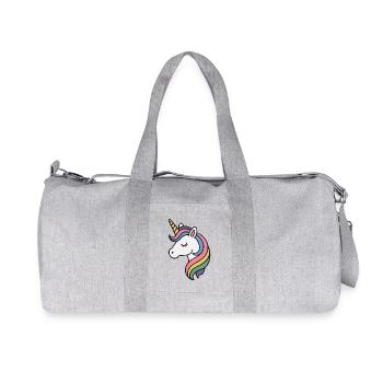 Einhorn Mädchen - Recycelte Canvas-Sporttasche von Stanley/Stella - Grau meliert - Vorne