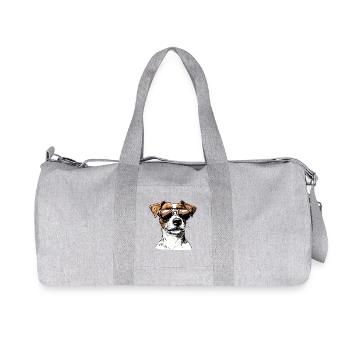 Sunglasses Dog Cartoon - Recycled Canvas Sports Bag by Stanley/Stella - heather grey - Front