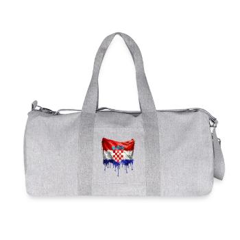 Croatian flag colorful color - Recycled Canvas Sports Bag by Stanley/Stella - heather grey - Front