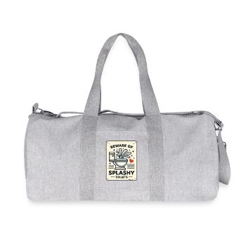 Beware Splashy Toilets Sign - Recycled Canvas Sports Bag by Stanley/Stella - heather grey - Front