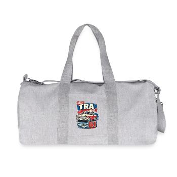 Vintage Trabi Wer TRA sagt muss auch BI sagen - Recycelte Canvas-Sporttasche von Stanley/Stella - Grau meliert - Vorne