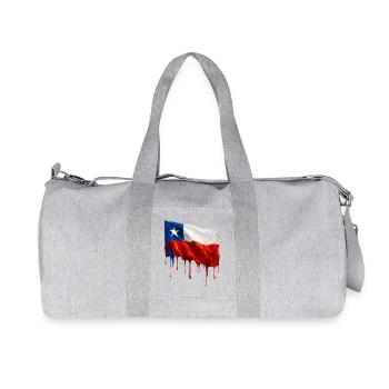 Chile Flagge Tropfende Farbfläche - Recycelte Canvas-Sporttasche von Stanley/Stella - Grau meliert - Vorne