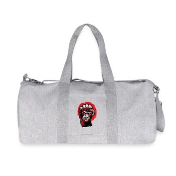 Crimson Gorilla Fist Art - Recycled Canvas Sports Bag by Stanley/Stella - heather grey - Front