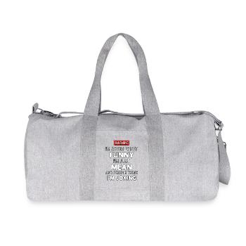 Mean Not Funny Warning Tee - Recycled Canvas Sports Bag by Stanley/Stella - heather grey - Front