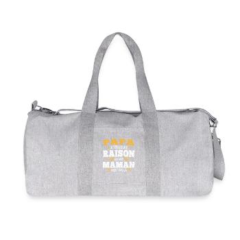 Papa a toujours raison Humour Maman - Sac de sport en toile recyclée Stanley/Stella - gris chiné - Devant
