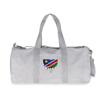 Namibia Flag Drop Art - Recycled Canvas Sports Bag by Stanley/Stella - heather grey - Front