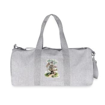 Rêves de la Cabane dans l’Arbre Haven de verre - Sac de sport en toile recyclée Stanley/Stella - gris chiné - Devant