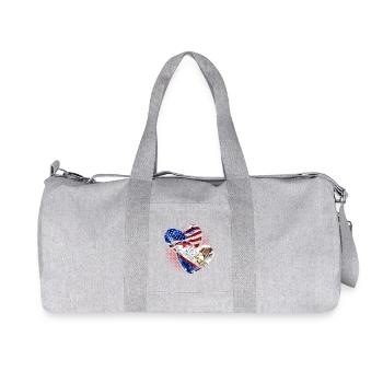 Herzflagge der Vereinigten Staaten und Amerikanisc - Recycelte Canvas-Sporttasche von Stanley/Stella - Grau meliert - Vorne
