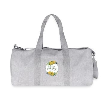 Mimosa et clochettes de ressort. Bonjour printemps - Sac de sport en toile recyclée Stanley/Stella - gris chiné - Devant