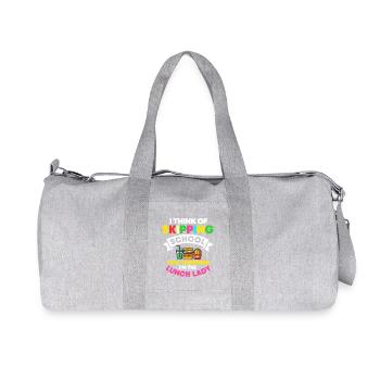 Lunch Lady Joke Skipping School - Recycled Canvas Sports Bag by Stanley/Stella - heather grey - Front