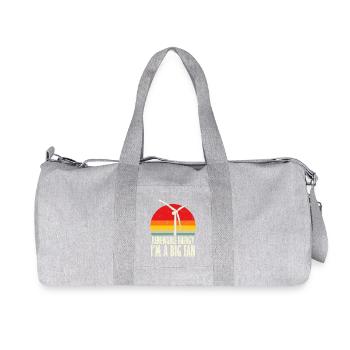 Big Fan of Renewable Energy Retro - Recycled Canvas Sports Bag by Stanley/Stella - heather grey - Front