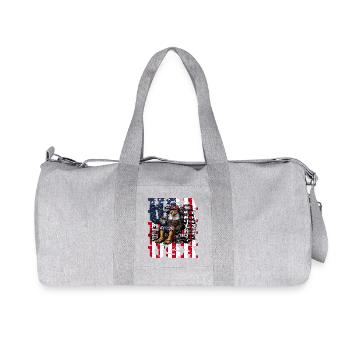 USA Merica Chug Life Stars Stripes And Bad - Recycled Canvas Sports Bag by Stanley/Stella - heather grey - Front