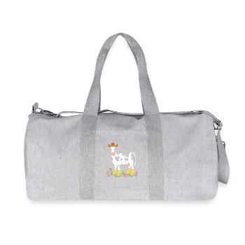 Vache style cowboy avec bottes - Sac de sport en toile recyclée Stanley/Stella - gris chiné - Devant