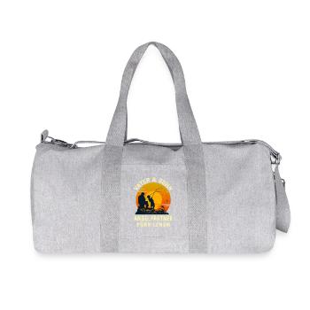 Vater & Sohn Angelpartner fürs Leben Angeln - Recycelte Canvas-Sporttasche von Stanley/Stella - Grau meliert - Vorne