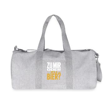 Bier Zu Mir Oder Zu Bier Flirt Single Party Malle - Recycelte Canvas-Sporttasche von Stanley/Stella - Grau meliert - Vorne