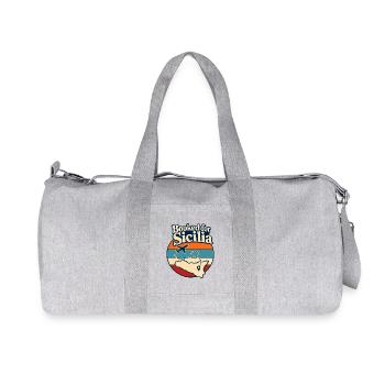 Vacances en Sicile, réservées pour un cadeau de voyage en Sicile - Sac de sport en toile recyclée Stanley/Stella - gris chiné - Devant