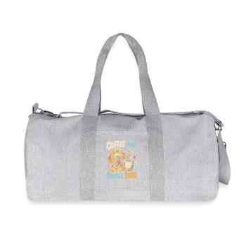 Coffee Dog Doodle Motif - Recycled Canvas Sports Bag by Stanley/Stella - heather grey - Front