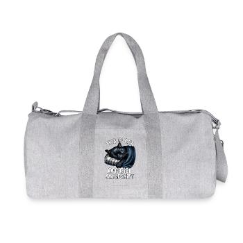 Chemise de nuit noire chat - Sac de sport en toile recyclée Stanley/Stella - gris chiné - Devant