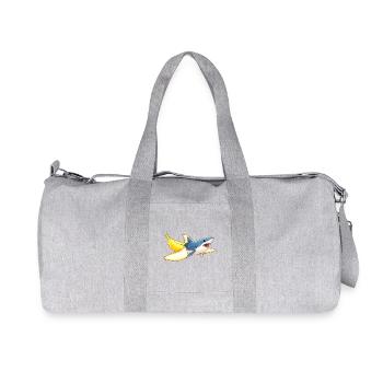Banana Shark – Funny Shark Banana Mashup Cartoon - Recycled Canvas Sports Bag by Stanley/Stella - heather grey - Front