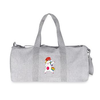 Dab du Père Noël licorne Funny Christmas Funny Christmas - Sac de sport en toile recyclée Stanley/Stella - gris chiné - Devant