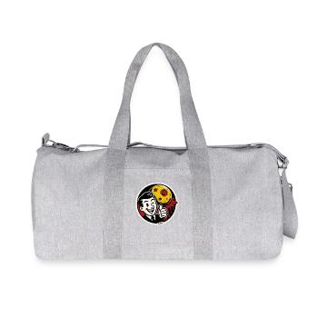 Cosmic Retro Moon Smile Sticker - Recycled Canvas Sports Bag by Stanley/Stella - heather grey - Front