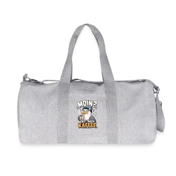 Moin Erst Nach Kaffee Shirt - Recycelte Canvas-Sporttasche von Stanley/Stella - Grau meliert - Vorne