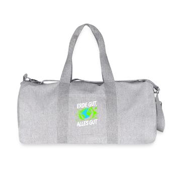 Erde Gut Alles Gut Umweltschutz Natur Mutter Erde - Recycelte Canvas-Sporttasche von Stanley/Stella - Grau meliert - Vorne