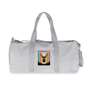 Ein Hirsch im Wald mit Vögel Natur Schwarzwald - Recycelte Canvas-Sporttasche von Stanley/Stella - Grau meliert - Vorne